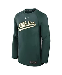Nike Men's Green Athletics Authentic Collection Game Time Raglan Performance Long Sleeve T-Shirt