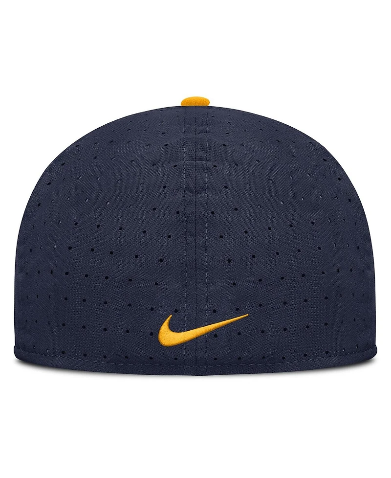 Nike Men's Navy West Virginia Mountaineers On-Field Dugout True Performance Fitted Hat