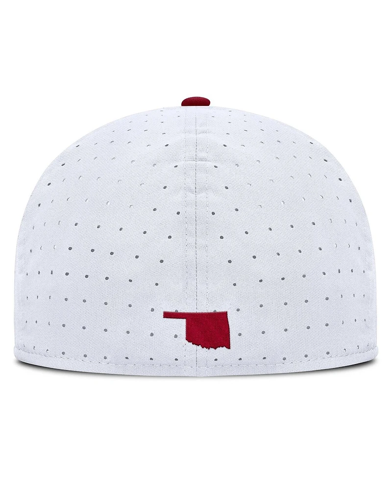 Nike Men's White Oklahoma Sooners On-Field Dugout True Performance Fitted Hat