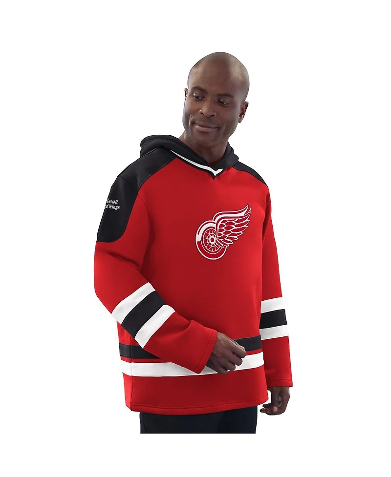 Starter Men's Red/Black Detroit Red Wings Hockey Pullover Hoodie