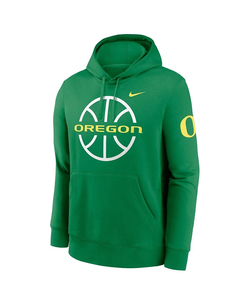 Nike Men's Apple Green Oregon Ducks Basketball Icon Club Fleece Pullover Hoodie