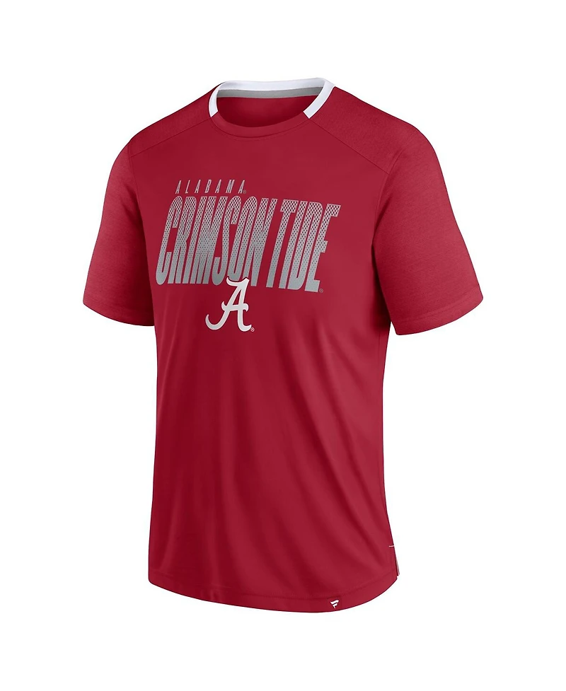 Fanatics Men's Crimson Alabama Tide Defender Fade Slant T-Shirt