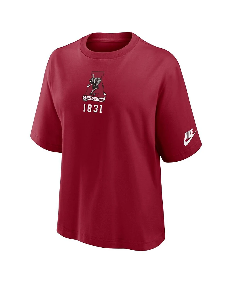 Nike Women's Crimson Alabama Tide Boxy Legacy Established T-Shirt