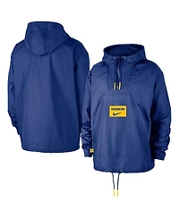 Nike Men's Royal Golden State Warriors Courtside Premium Club Anorak Quarter-Zip Pullover Hoodie