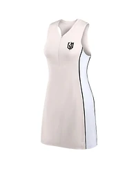 Fanatics Women's Tan Vegas Golden Knights Studio Boost Athletic Half-Zip Dress