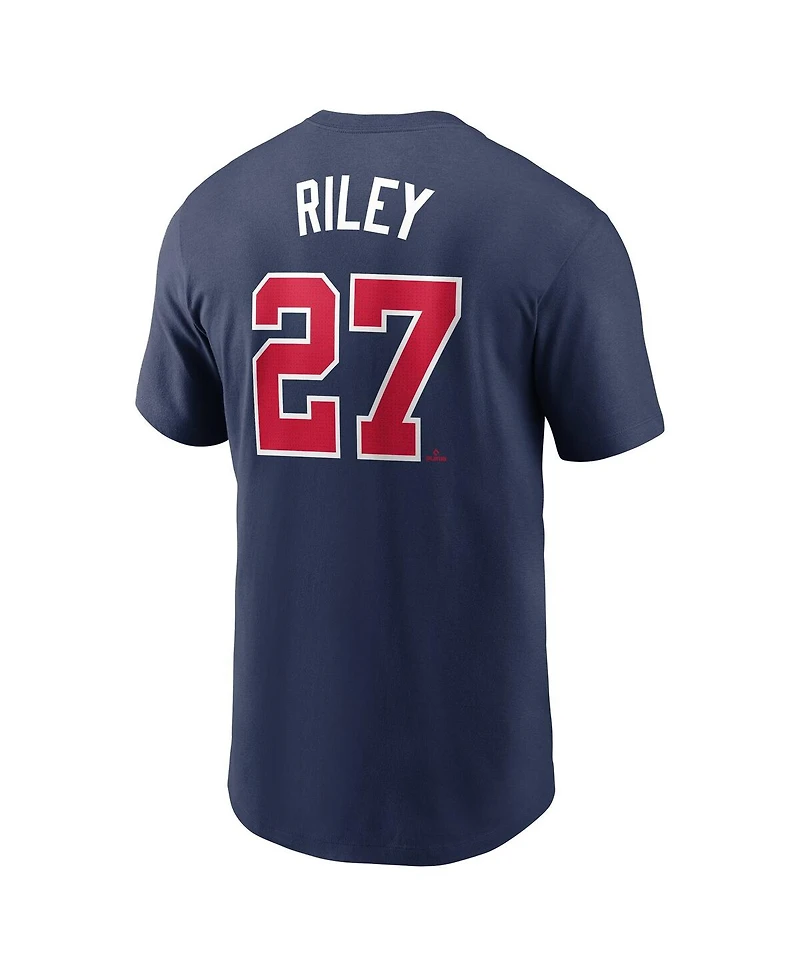 Nike Men's Austin Riley Navy Atlanta Braves Fuse Name Number T-Shirt