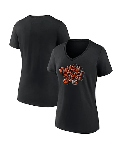 Fanatics Women's Black Cincinnati Bengals Back Home Again V-neck T-Shirt