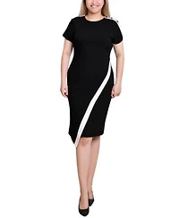 Ny Collection Womens Short Sleeve Dress