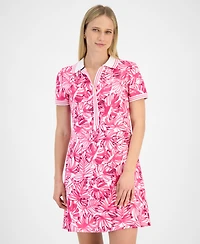 Nautica Jeans Women's Printed Zip Polo Dress