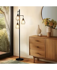 Teardrop 68" Led Floor Lamp with 3 Metal Shades