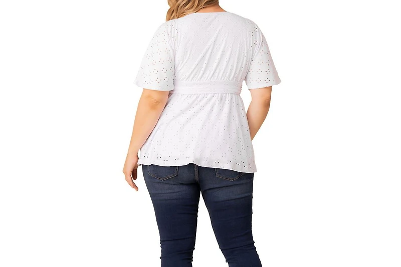 Kiyonna Plus Sunny Day Eyelet Top