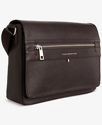 Tommy Hilfiger Men's Pebble Faux-Leather Leo Messenger Bag