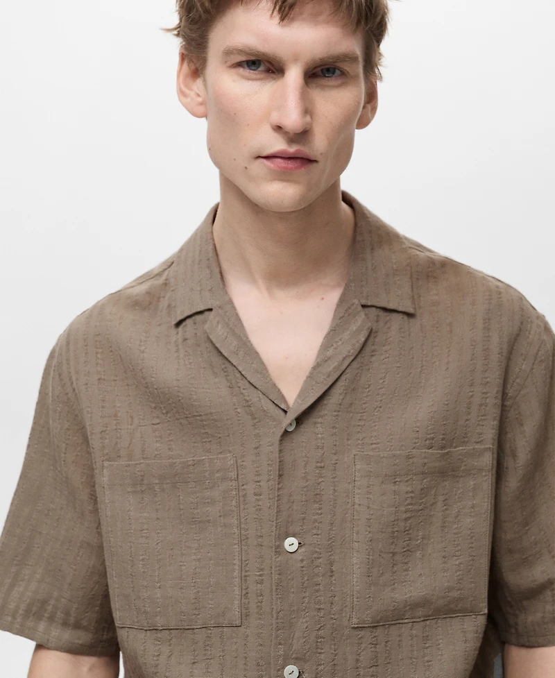 Mango Men's Slim-Fit Cotton-Blend Shirt