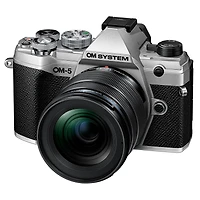 Om System Om-5 Mirrorless Camera with M.Zuiko Digital Ed 12-45mm f/4.0 Pro Lens, Silver