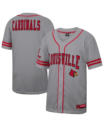 Colosseum Men's Gray Louisville Cardinals Free Spirited Baseball Jersey