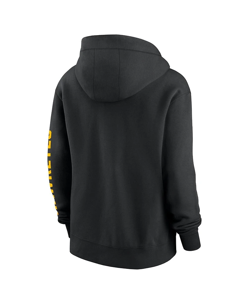 Nike Women's Black Iowa Hawkeyes Oversize Lockup Phoenix Full-Zip Hoodie Jacket