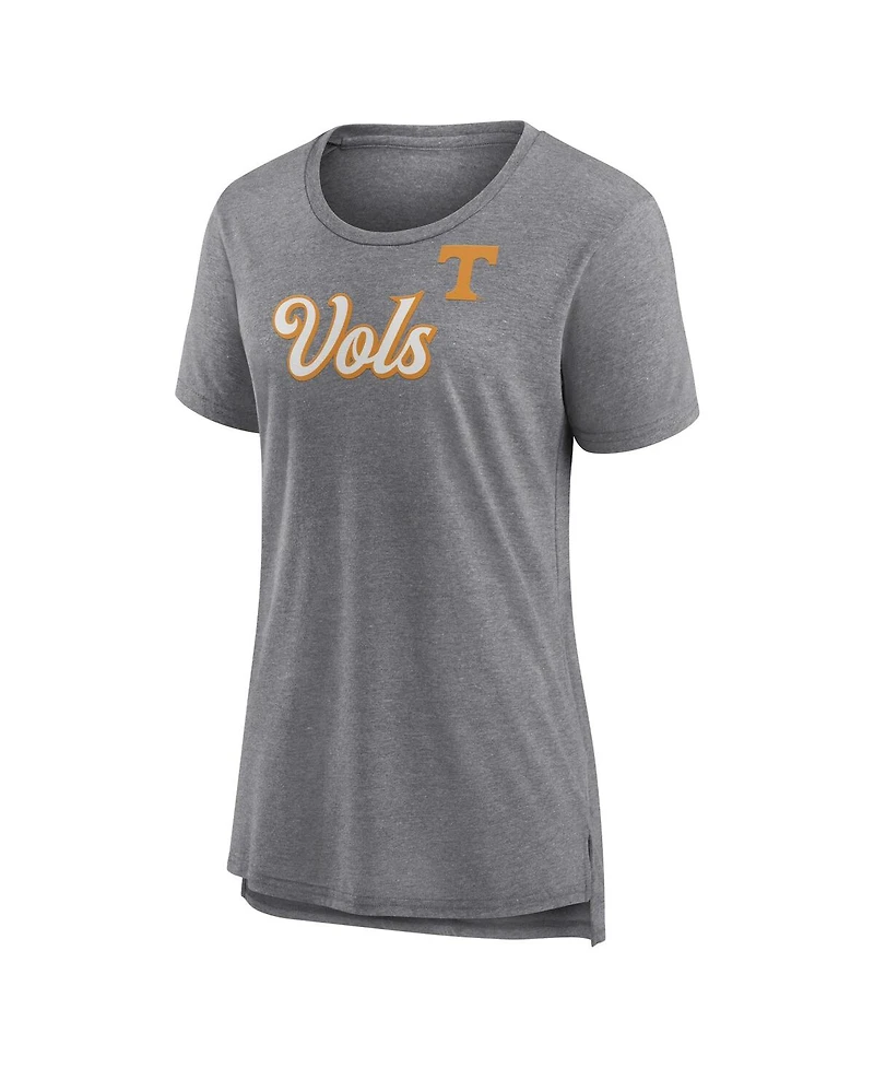 Fanatics Women's Gray Tennessee Volunteers Heritage Past Script Tri-Blend T-Shirt