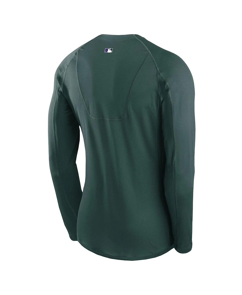 Nike Men's Green Colorado Rockies City Connect Base Layer Raglan Long Sleeve Performance T-Shirt