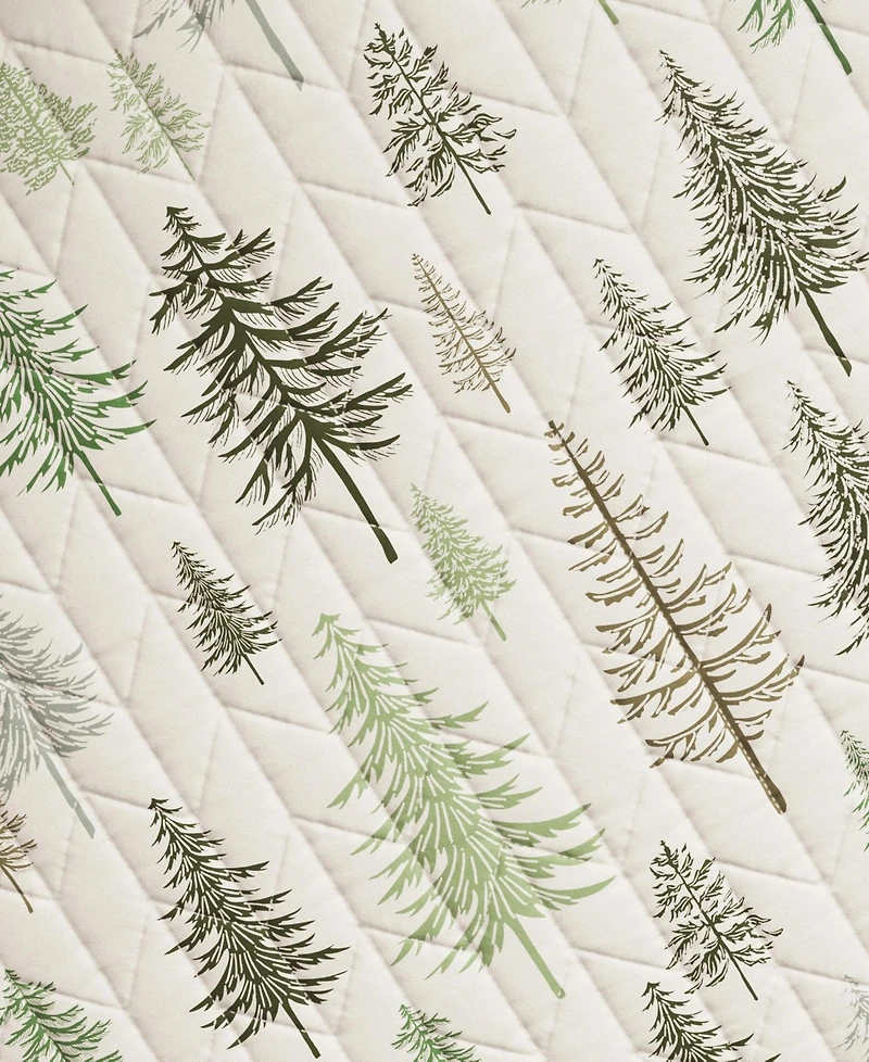 Linery & Co. Rustic Lodge Trees Microfiber Quilt Set With Shams