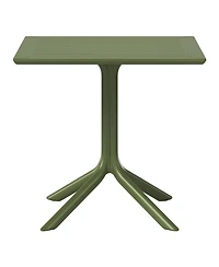 31.5" Square Outdoor Plastic Resin Patio Dining Table for 4