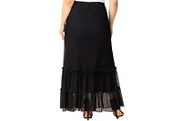 Kiyonna Plus Isla Tiered Mesh Maxi Skirt