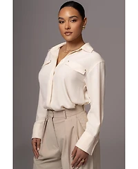 Jluxlabel Women's Black Stella Button Up Shirt