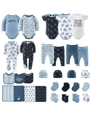 The Peanutshell Baby Boys Layette Gift Set Elephant Blue, 30 Piece