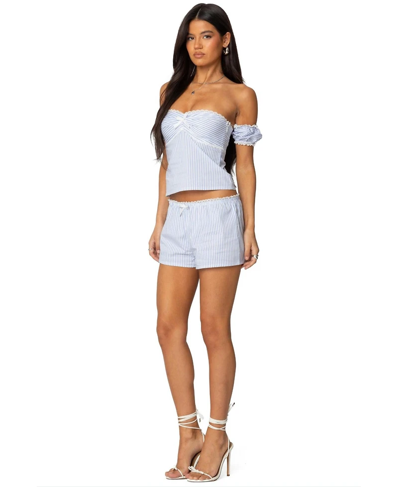 Edikted Women's Taryn Striped Shorts
