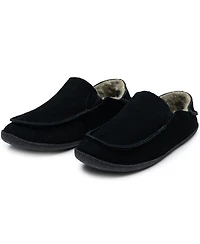 Alpine Swiss Men's Gary Genuine Suede Moccasin Slippers Sherpa Slip On Shoes
