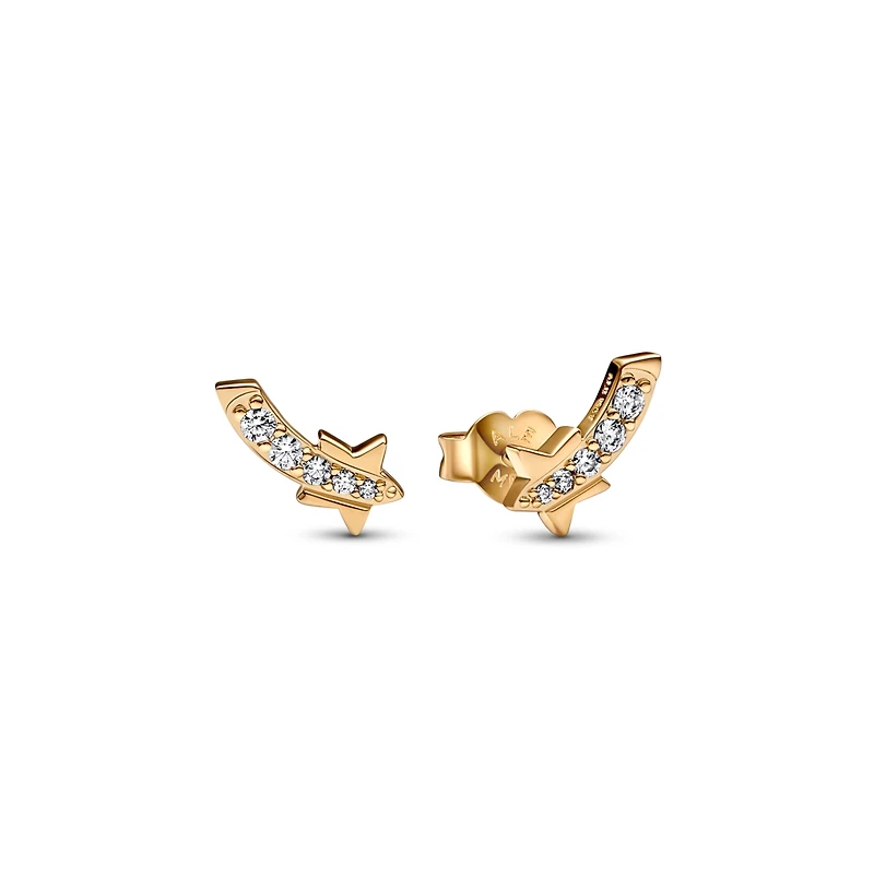 Pandora Gold-Plated Shooting Star Pave Stud Earrings