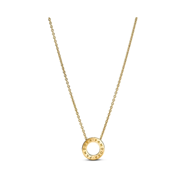 Pandora Logo Pave Circle Collier Pendant Necklace