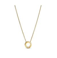 Pandora Logo Pave Circle Collier Pendant Necklace