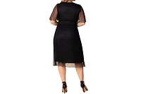 Kiyonna Plus Margot Mesh Cocktail Dress