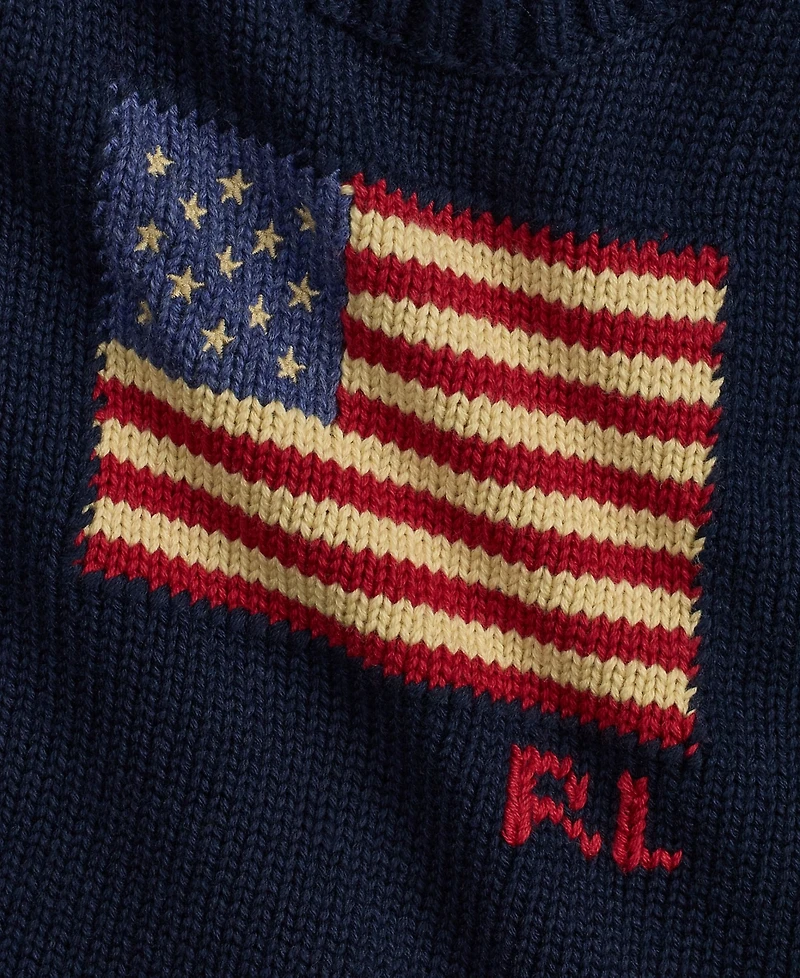 Polo Ralph Lauren Baby Girl Cotton Flag Sweater Dress