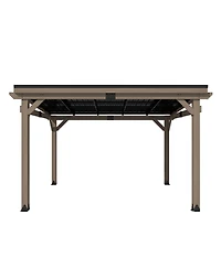 Mondawe 12 Ft. W x Ft. D Patio Wall-Mounted Solid Cedar Wood Gazebo with Galvanized Steel Roof