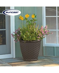 Suncast Sonora Resin Wicker Planter for Indoor & Outdoor Use