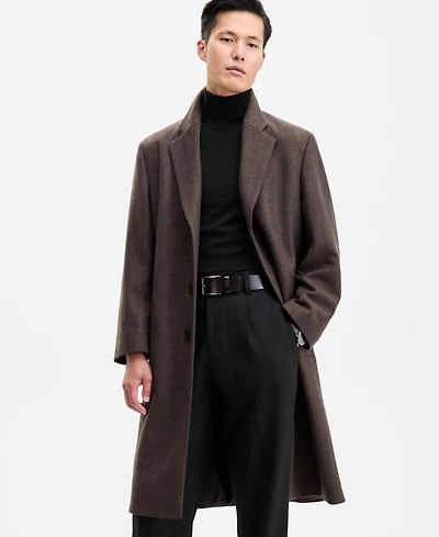Hugo by Boss Men's Modern-Fit Herringbone Overcoat