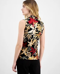 Anne Klein Petite Sleeveless Pleated V-Neck Blouse