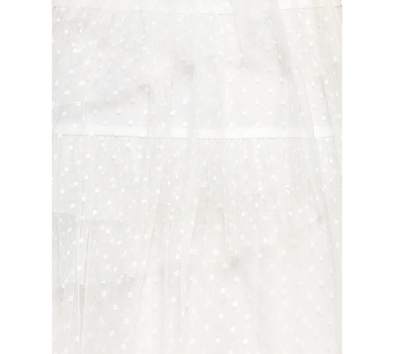 City Studios Juniors' Swiss Dot Tiered Sleeveless Fit & Flare Dress