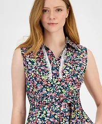 Tommy Hilfiger Women's Floral Lace-Trim Shirtdress