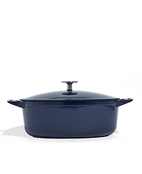 Made Enameled Cast Iron 7.5-Quarts Oval Dutch Oven with Lid