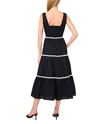 CeCe Women's Cotton Square-Neck Midi Dress