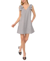 CeCe Women's Gingham Bow-Shoulder Mini Dress