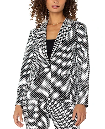 Liverpool Los Angeles Women's Printed One-Button Blazer