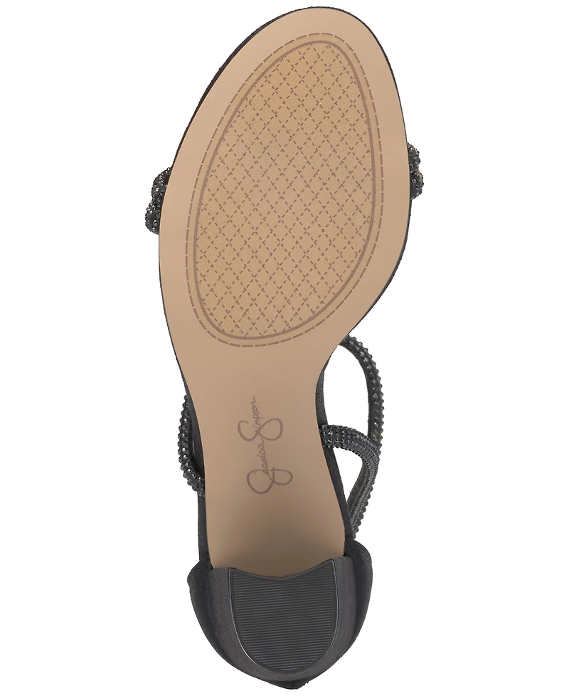 Jessica Simpson Women's Shiny Rhinestone Block-Heel Dress Sandals