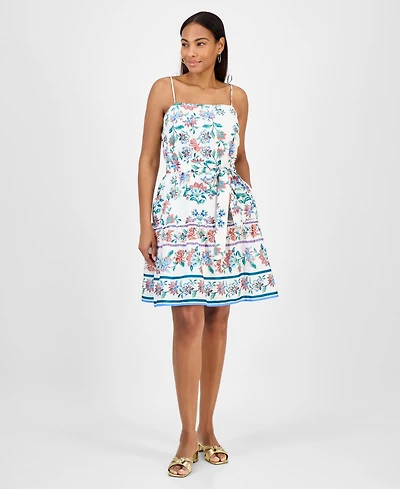julia jordan Women's Printed Sleeveless Fit & Flare Dress