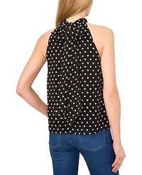 CeCe Women's High-Neck Sleeveless Polka Dot Top