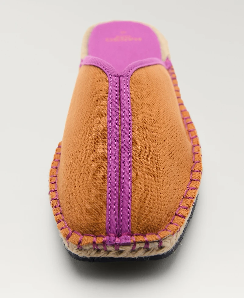Mango Women's Contrast Stitch Espadrille Slip-Ons