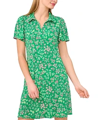CeCe Women's Short-Sleeve Printed Knit Polo Dress