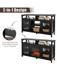58 Inch Tv Stand Entertainment Console Center with 2 Cabinets